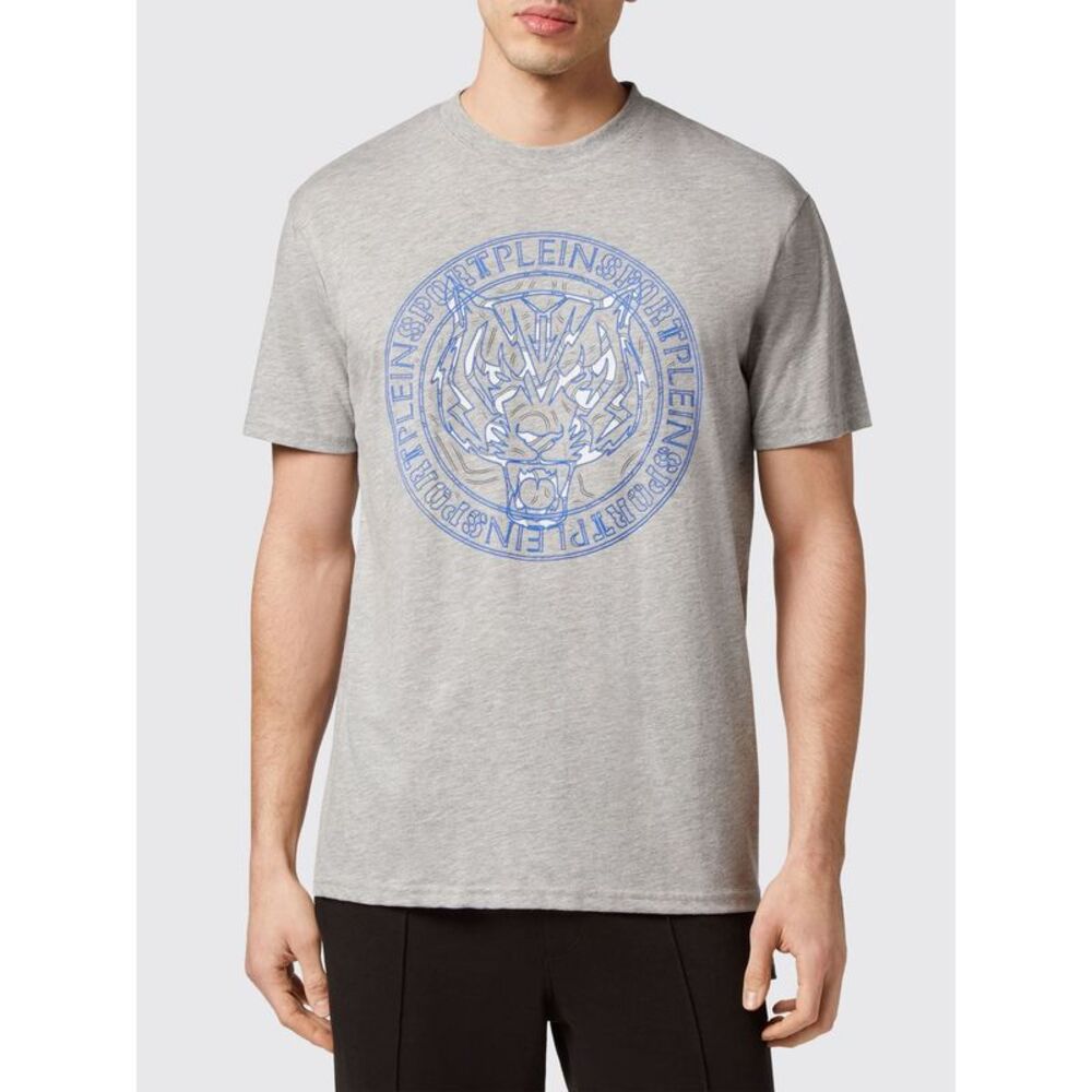 Plein Sport Men Plein Sport Cotton T-Shirt With Contrasting Graphic Logo Print